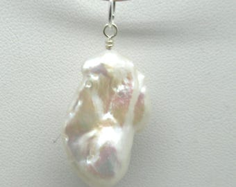 Pearl Natural Baroque and Sterling Pendant