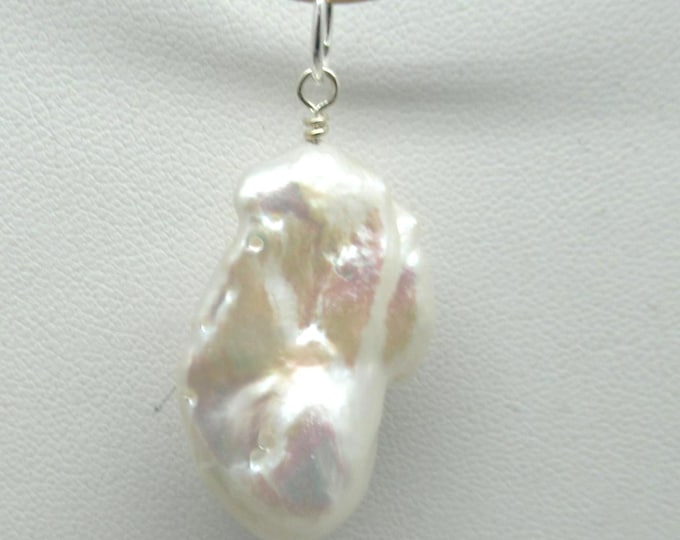 Pearl Natural Baroque and Sterling Pendant