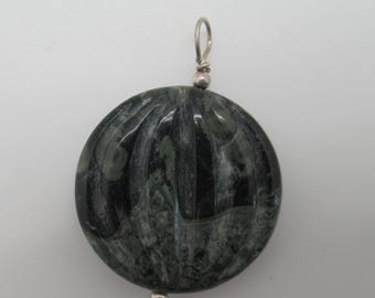 Kambamba Jasper and Sterling Silver Pendant