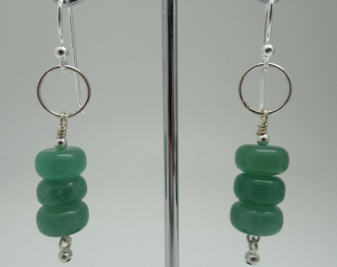 Green Aventurine and Sterling earrings