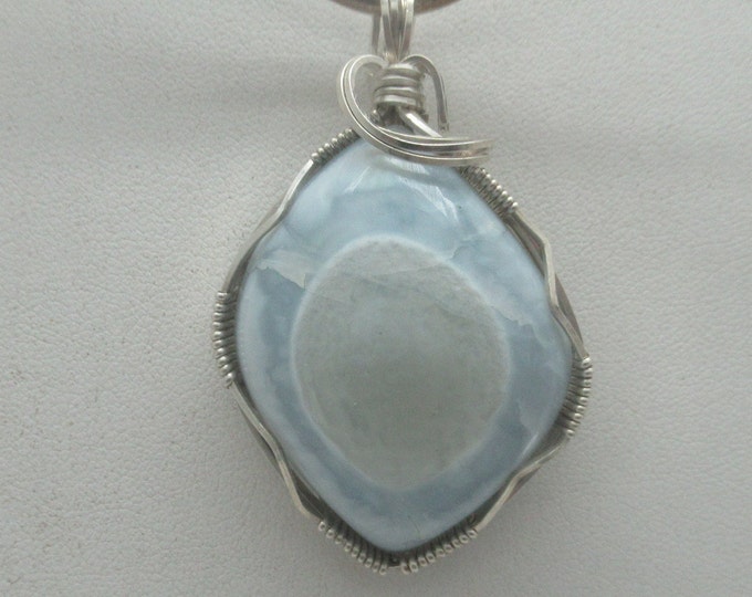 Blue Owhyee Opal and Sterling Pendant