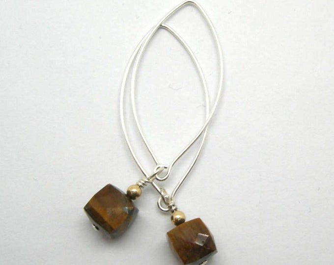 Tigers Eye on Thai Silver Earwires