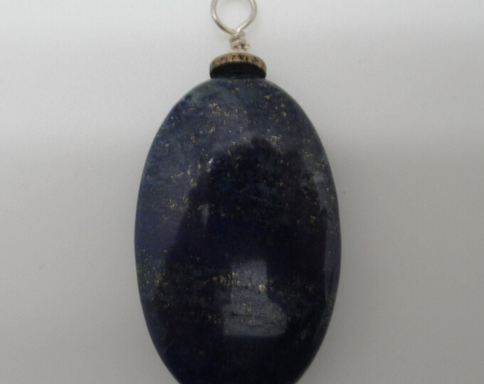 Small Lapis and Sterling Pendant