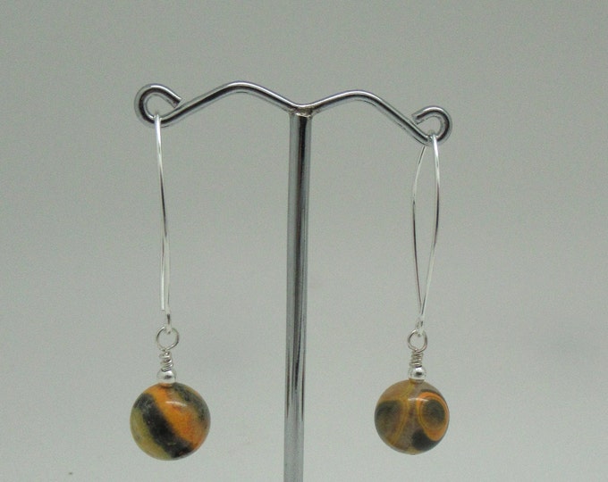 Bumble Bee Jasper and Sterling Earrings