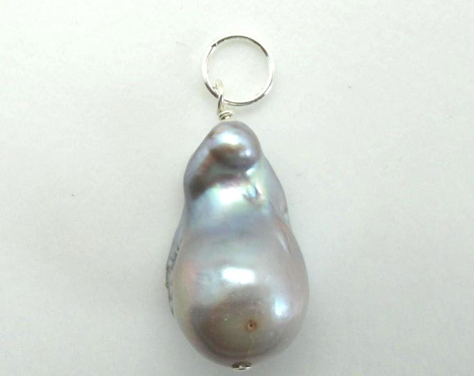 Pearl Natural Baroque and Sterling Pendant