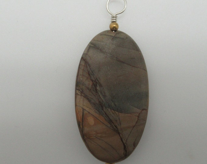 Picture Jasper  and Sterling Pendant
