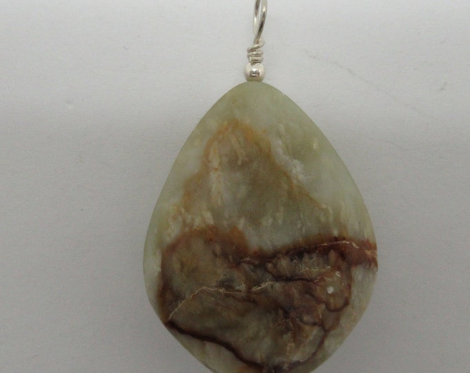 Serpantine  and Sterling Pendant