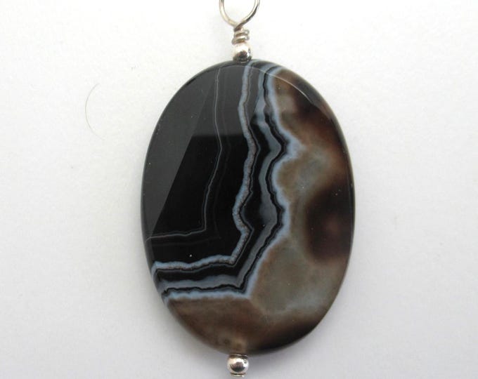 Sardonyx and Sterling Pendent