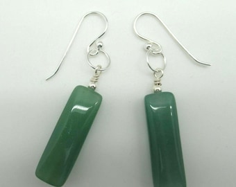 Green Aventurine and Sterling earrings