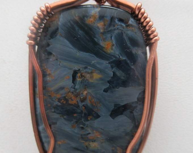 Natural Pietersite and Copper Pendant