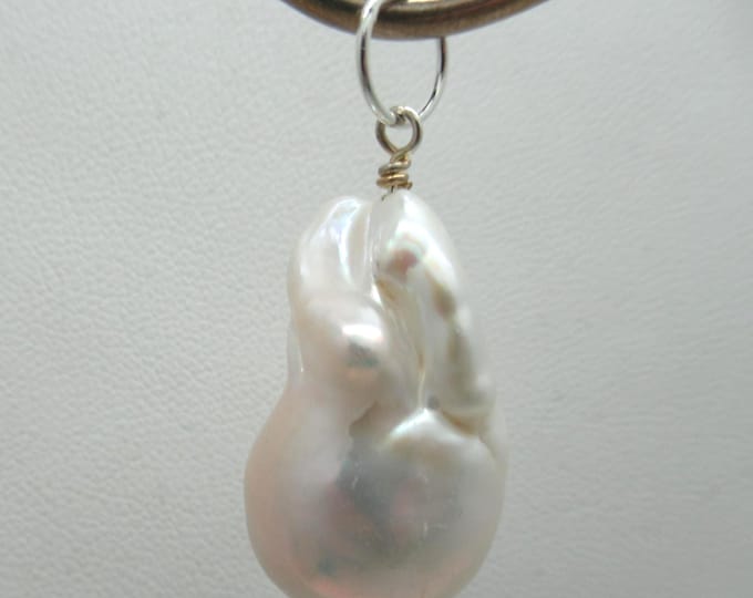 Natural Baroque Pearl and Sterling Pendant