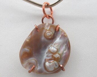 Blister Pearl and Copper Pendant