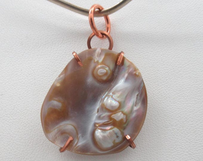 Blister Pearl and Copper Pendant