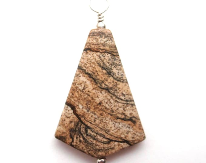 Picture Jasper and Sterling Pendant