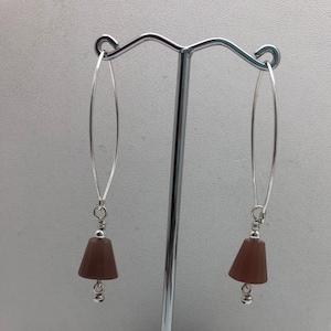 Brown Moon Stone and Sterling Silver Earrings