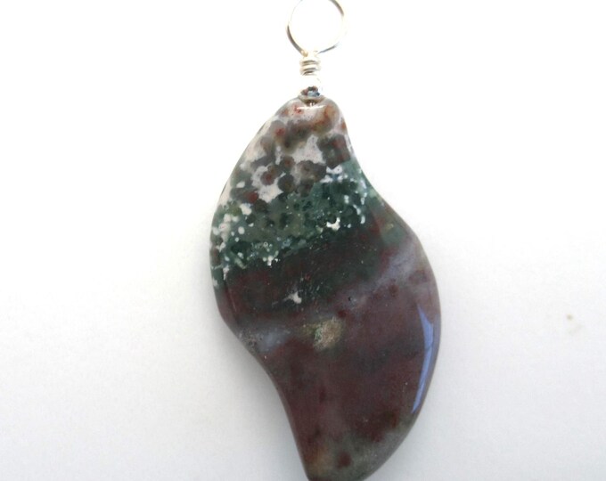 Bloodstone and Sterling Pendant  (Heliotrope)