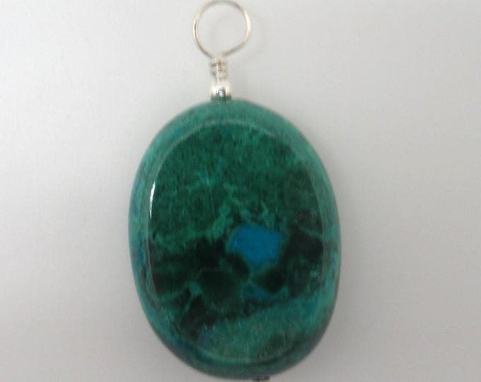 Chrysocolla and Sterling Pendant