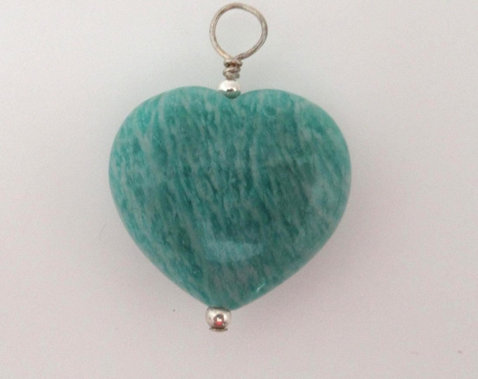 Amazonite and sterling pendant