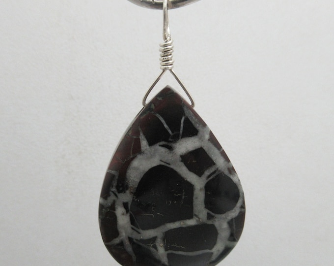 Septarian Nodule Stone and Sterling Pendant