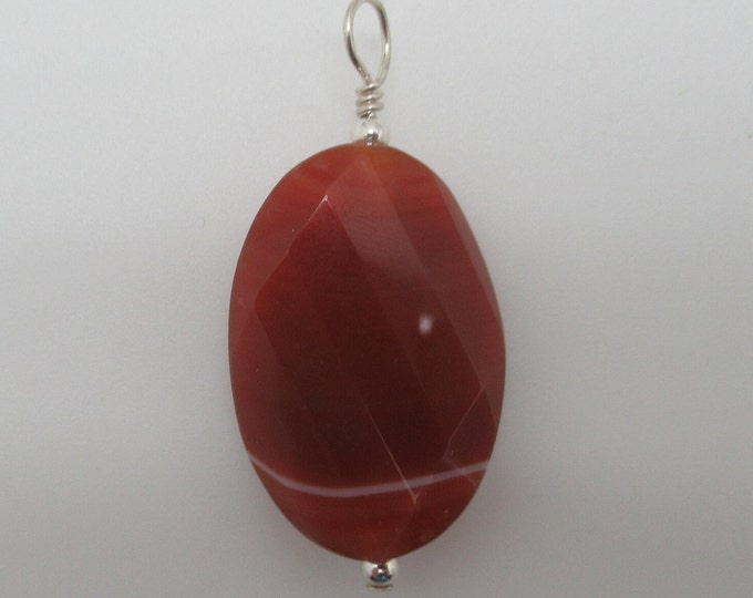 Carnelian and Sterling Pendant