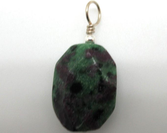 CLEARANCE Ruby in Zoisite and Sterling Pendant