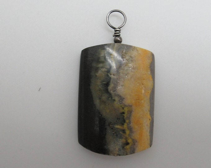Bumble Bee Jasper and Sterling Pendant