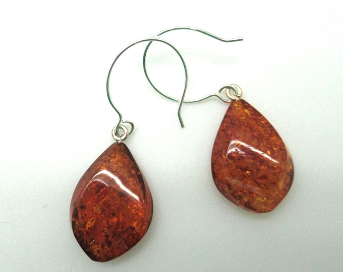 Baltic Amber and Sterling Silver Earrings ** with inclusions**