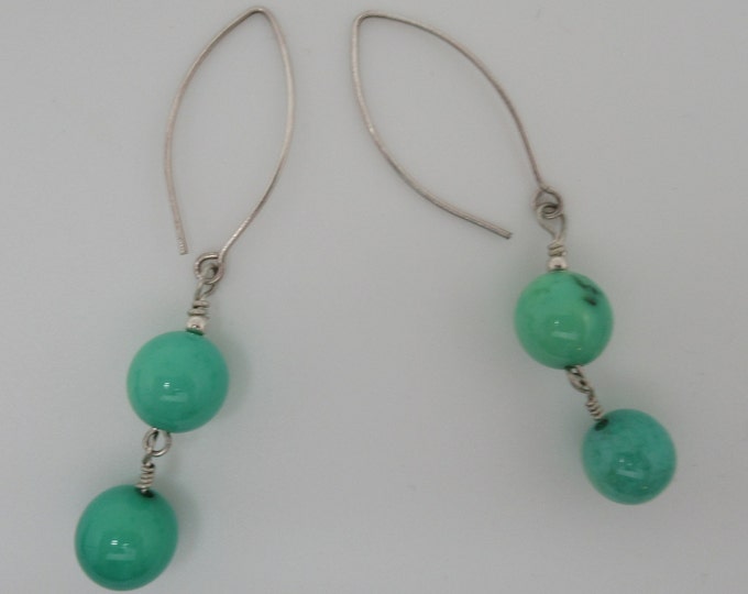 Chrysoprase and Sterling earrings