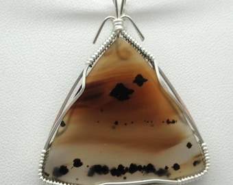 Montana Agate and Sterling Pendant