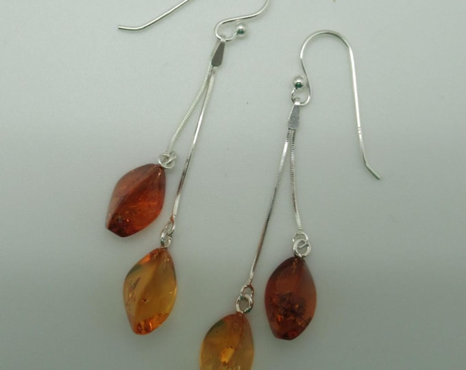 Baltic Amber and Sterling Silver Earrings ** with inclusions**