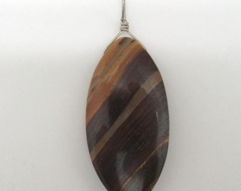 Tiger Iron and Sterling Pendant