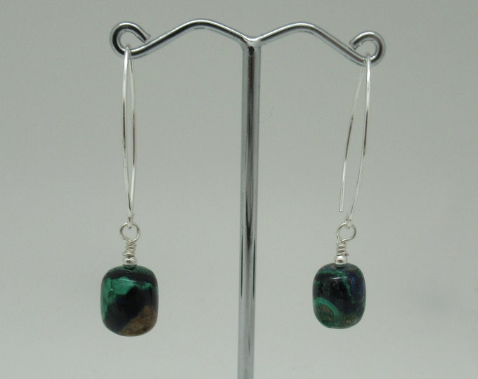 Chrysocolla and Sterling Earrings