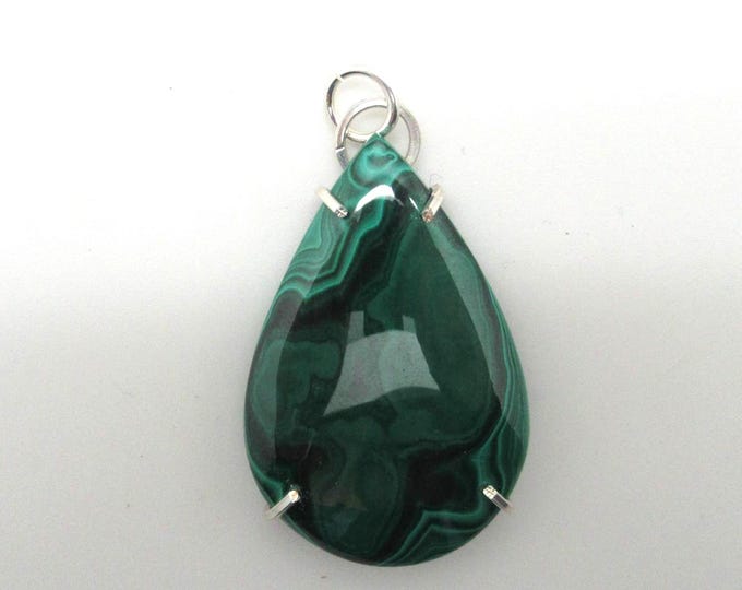 Malachite and Sterling Pendant