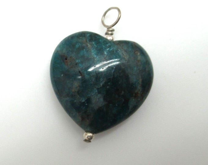 Apatite Heart and Sterling Silver Pendant