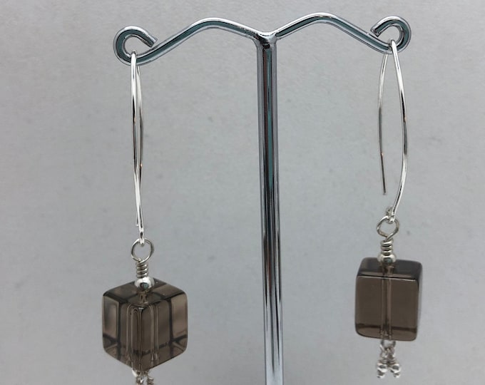 Smoky Quartz and Sterling Earrings