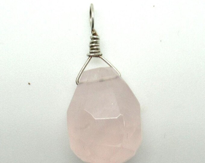 Rose Quartz and Sterling Pendant