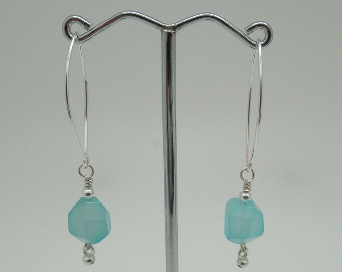 Chalcedony and Sterling Silver Earrings