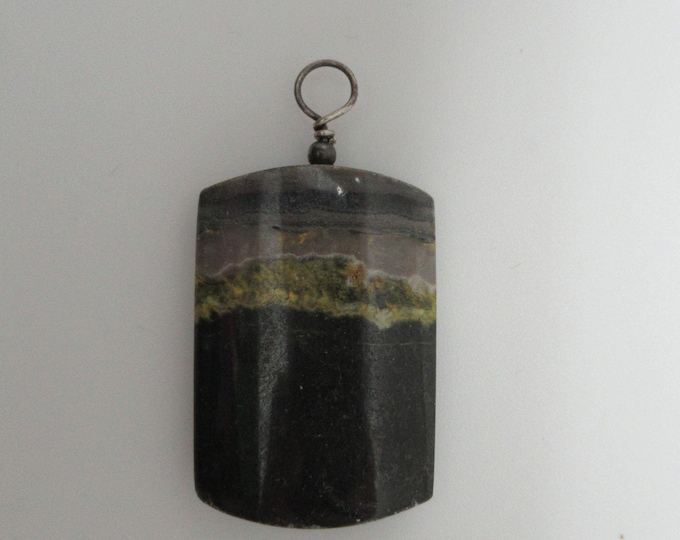 Bumble Bee Jasper and Sterling Pendant