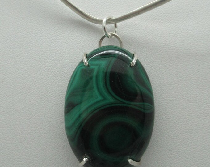 Malachite and Sterling Pendant