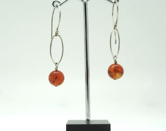 Baltic Amber and Sterling Silver Earrings ** with inclusions**