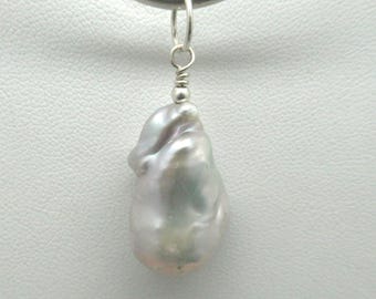 Baroque Pearl and Sterling Pendant