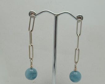 Sterling and Aquamarine Earrings