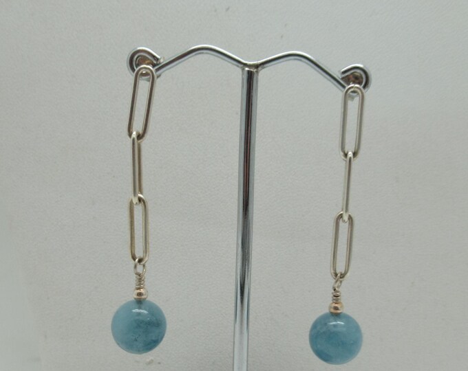 Sterling and Aquamarine Earrings