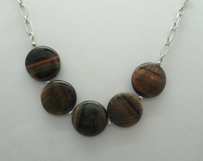 Tigers eye and sterling necklace