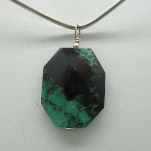 Hydrogrossular Garnet Irregular Faceted Pendant