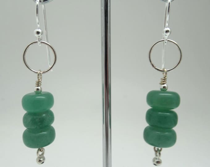 Green Aventurine and Sterling earrings