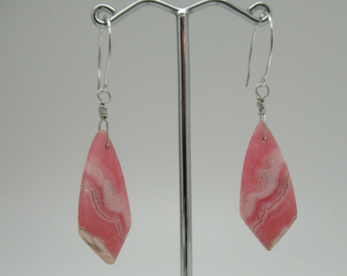 Rhodachrosite and Sterling Earrings