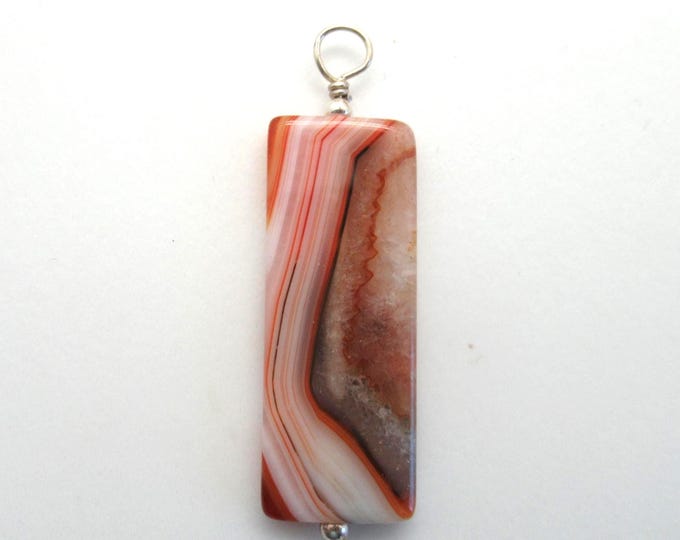 Red Agate and Sterling Pendant