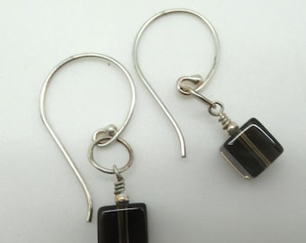 Smoky Quartz and Sterling Earrings