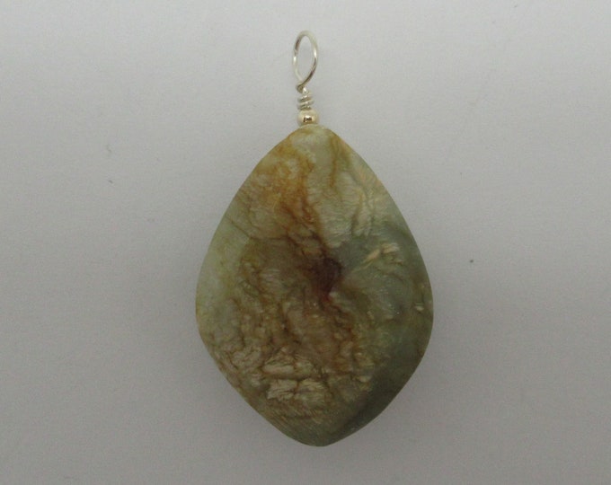 Serpantine  and Sterling Pendant